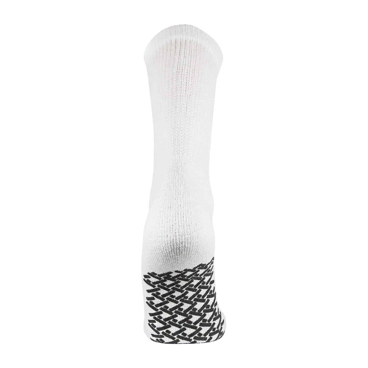 60 Pairs of Non-Skid Diabetic Crew Socks with Non Binding Top (White)
