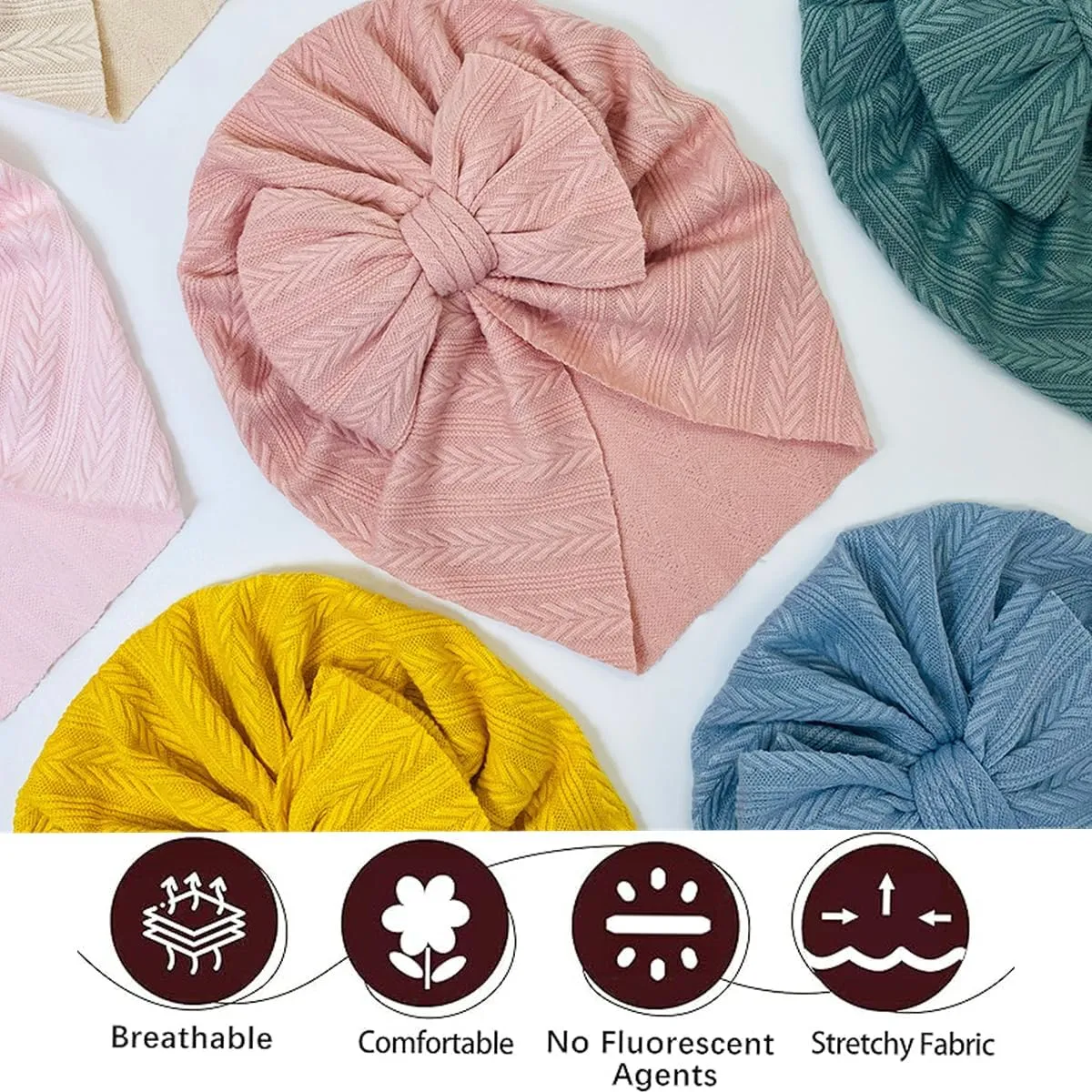 Baby Turban Newborn Baby Girl Hospital Hat Nursery Beanie Headwrap Bohemia Donuts Cap