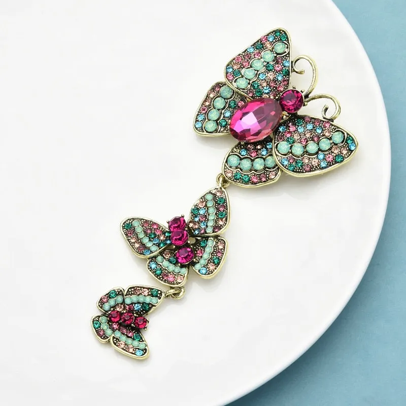 Big Rhinestone Butterfly Brooches For Women