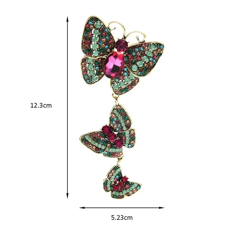 Big Rhinestone Butterfly Brooches For Women