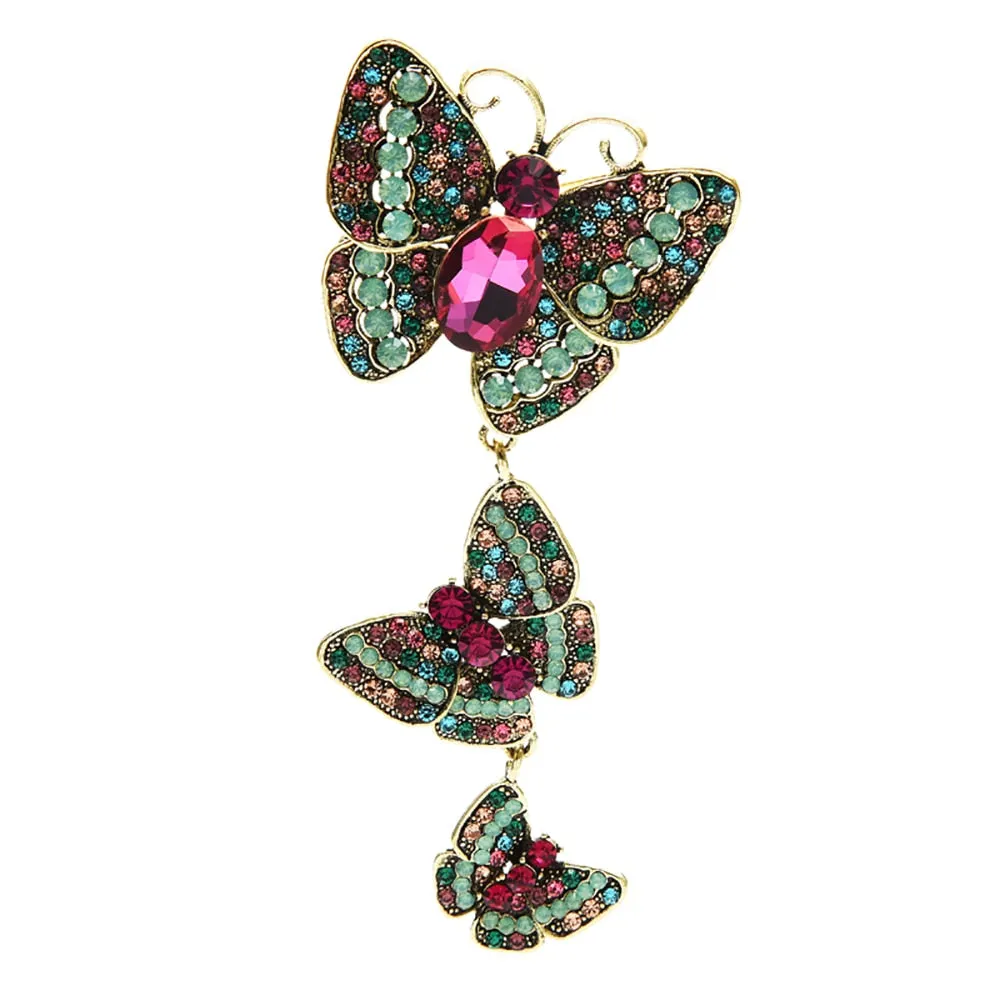 Big Rhinestone Butterfly Brooches For Women