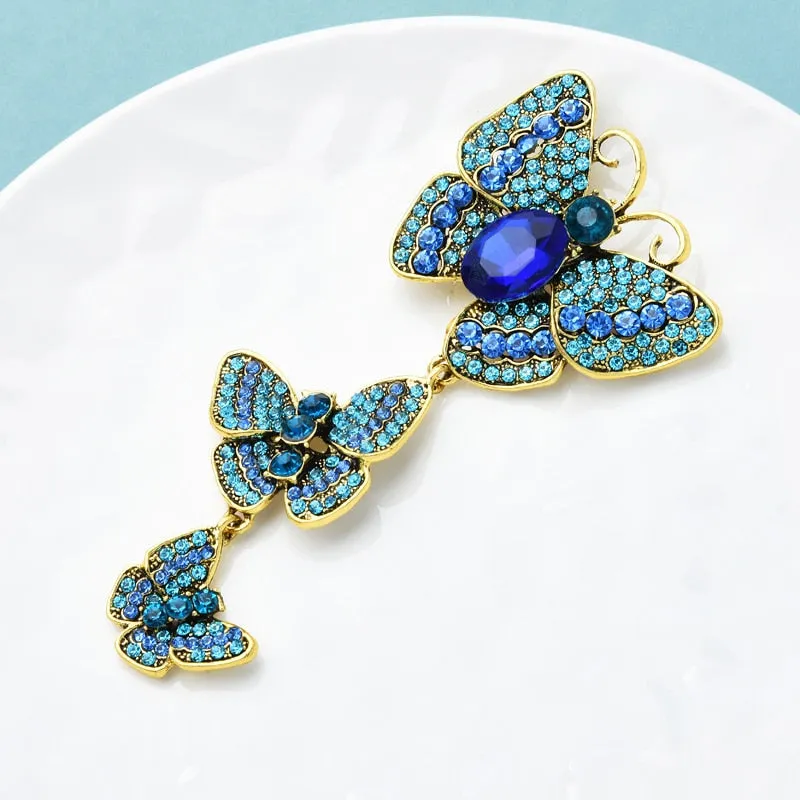 Big Rhinestone Butterfly Brooches For Women