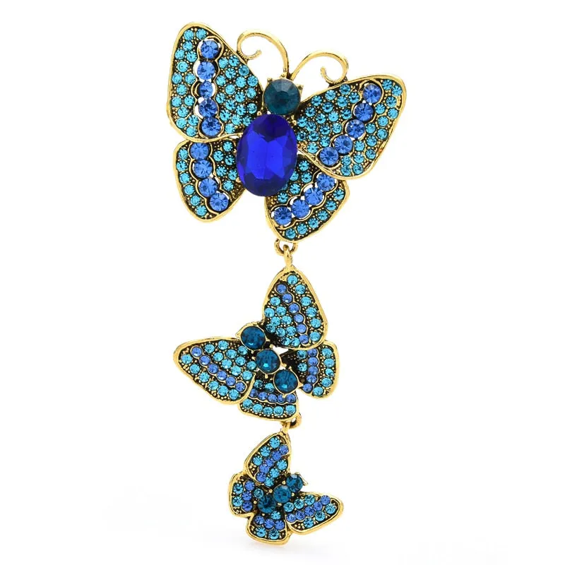 Big Rhinestone Butterfly Brooches For Women