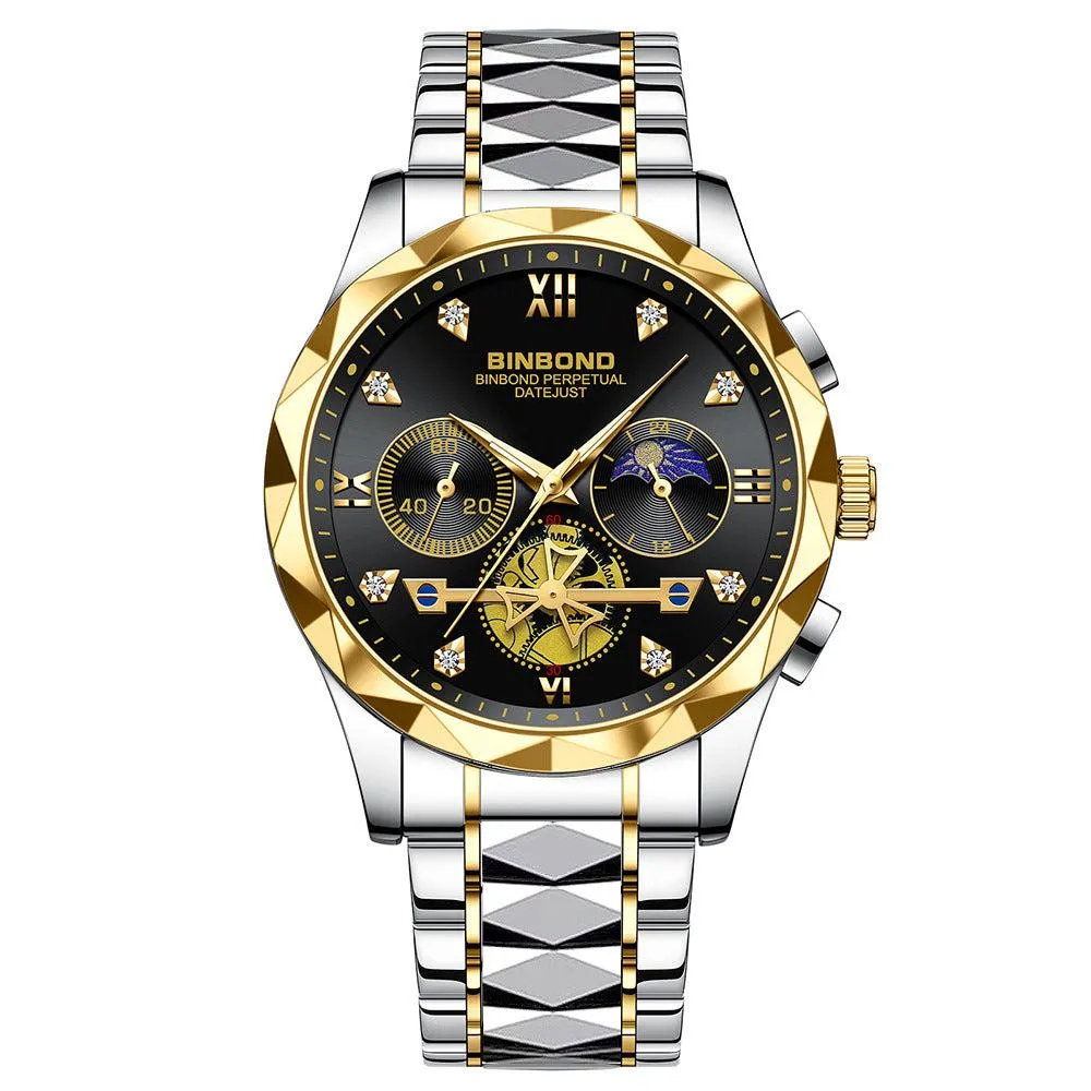 Binbond Steel Casual Multi-function Quartz Watch For Men B1236