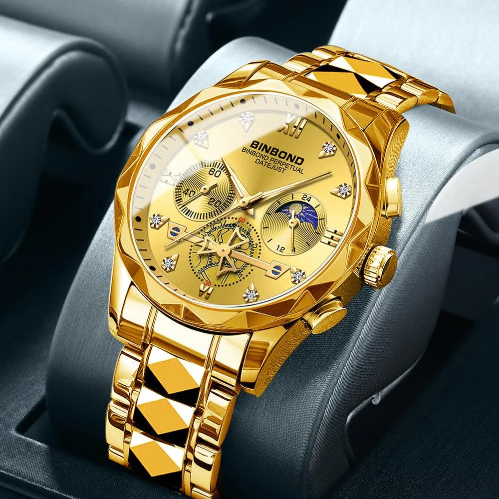 Binbond Steel Casual Multi-function Quartz Watch For Men B1236