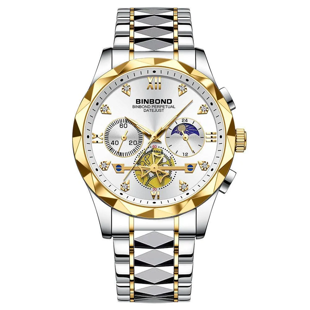Binbond Steel Casual Multi-function Quartz Watch For Men B1236