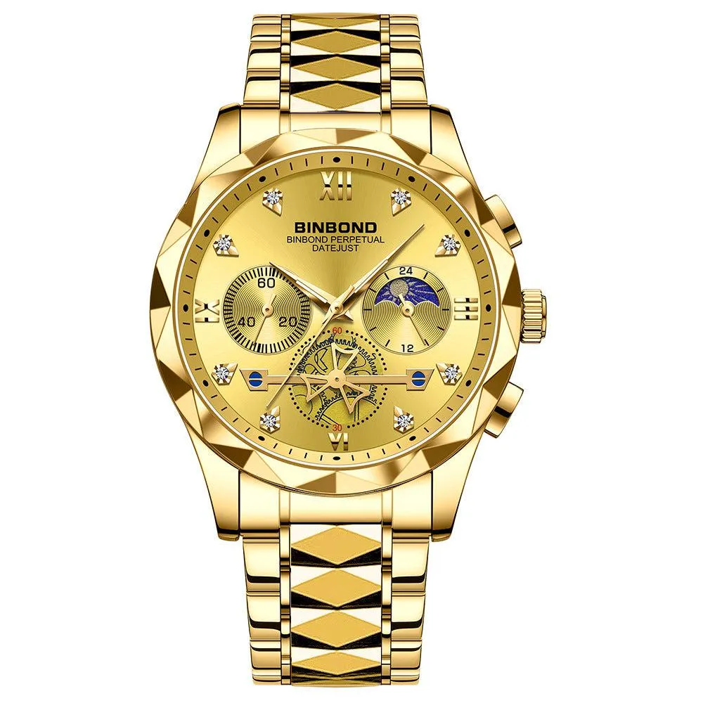 Binbond Steel Casual Multi-function Quartz Watch For Men B1236