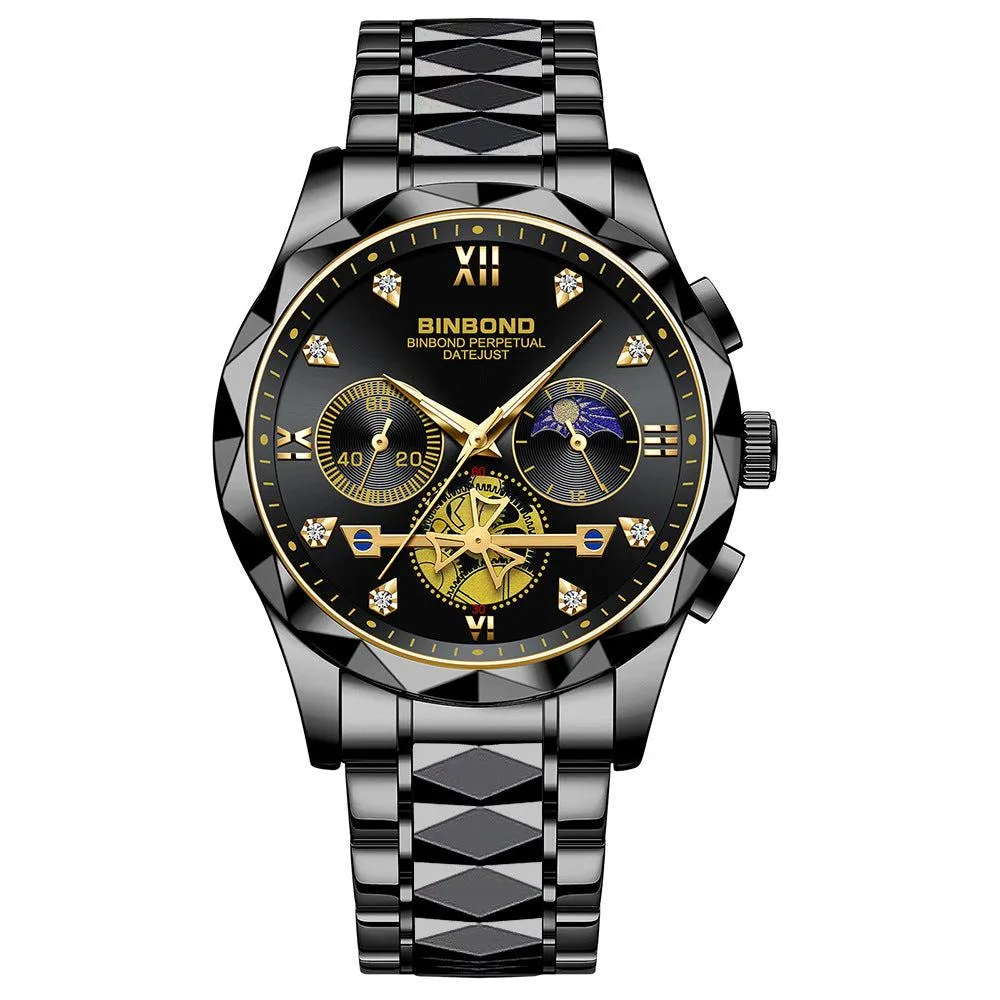 Binbond Steel Casual Multi-function Quartz Watch For Men B1236