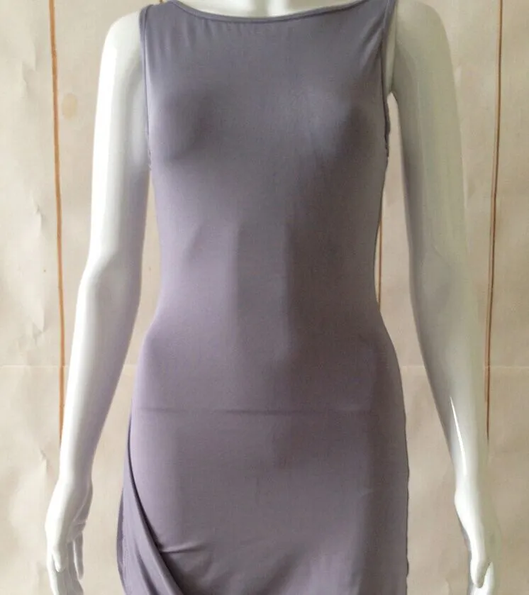 Black Irregular Long Bodycon Club Dress