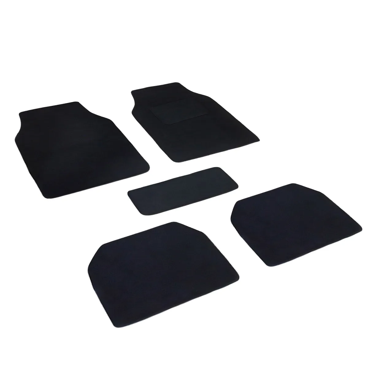 Carpet Style Universal Car Floor Foot Mats for All 5 Seater Cars, Black Color Anti Slip Car Try Mat, Complete Set of 5 Piece, Executive Series