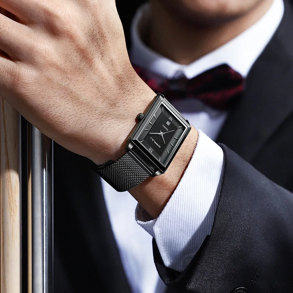 CRRJU Men's Luxury Stainless Steel Waterproof Quartz Wristwatch