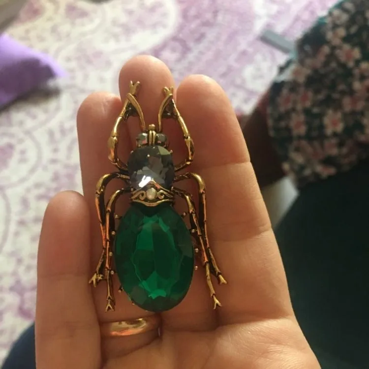 Crystal Beetle Brooches for Women Fashion Vintage Bug Brooch