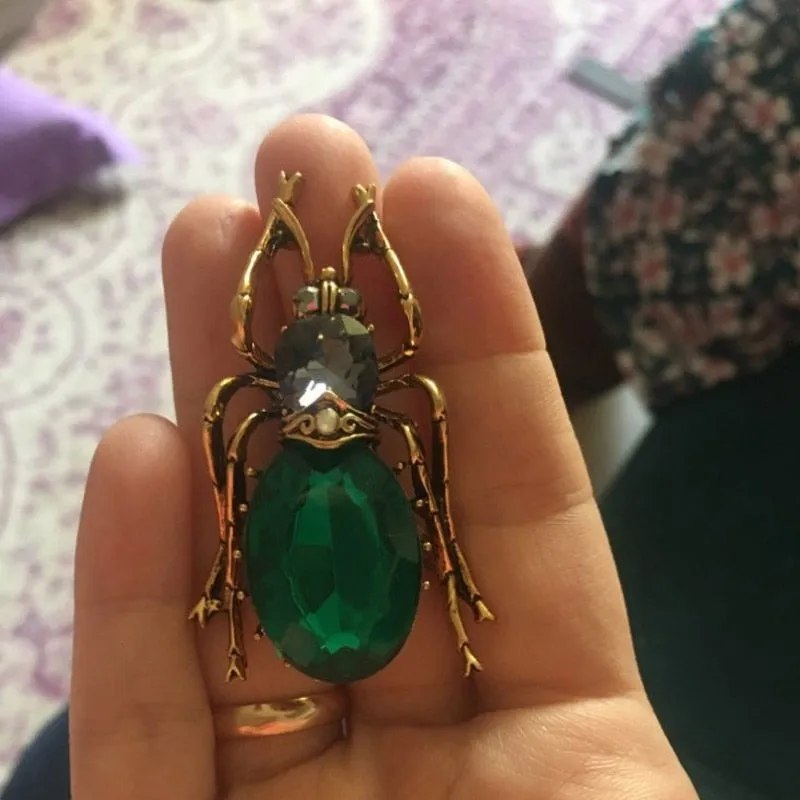 Crystal Beetle Brooches for Women Fashion Vintage Bug Brooch