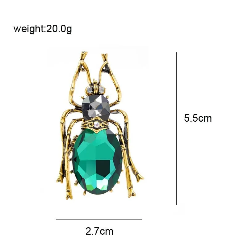 Crystal Beetle Brooches for Women Fashion Vintage Bug Brooch
