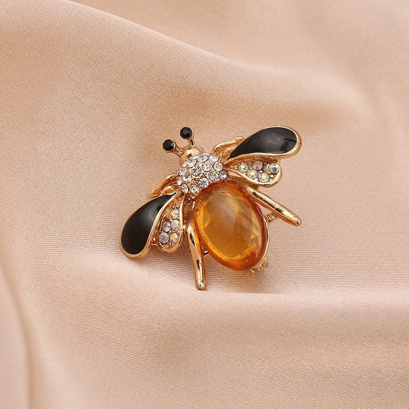 Cute Rhinestone Bee Brooch Women Party Accessories