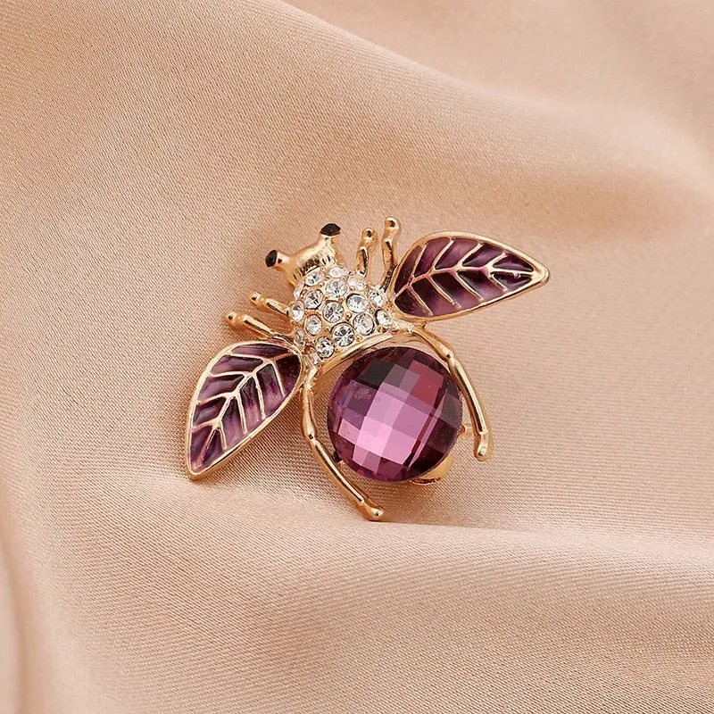Cute Rhinestone Bee Brooch Women Party Accessories