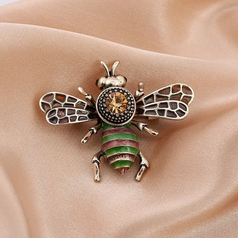 Cute Rhinestone Bee Brooch Women Party Accessories