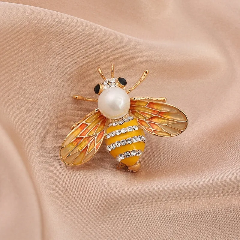Cute Rhinestone Bee Brooch Women Party Accessories