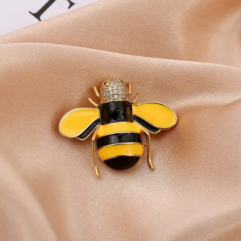 Cute Rhinestone Bee Brooch Women Party Accessories