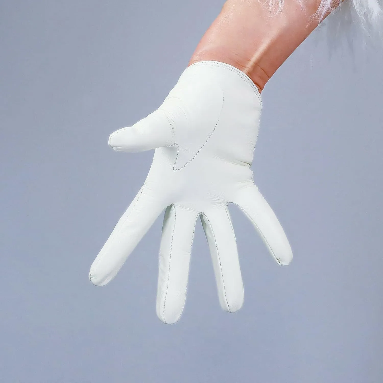 DooWay Women Short Real Leather Dress Gloves TOUCHSSCREEN Half Palm 5" Genuine Import Lambskin Gothic Driving Party Gloves