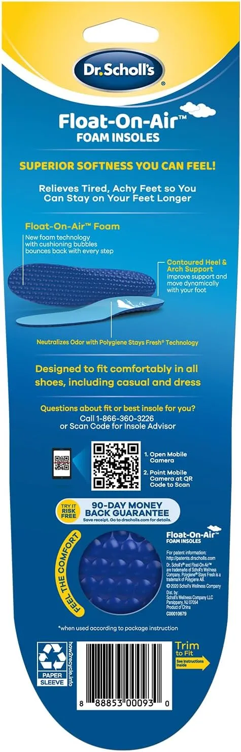 Dr. Scholl's Float-On-Air Comfort Insoles, Women, 1 Pair, Full Length