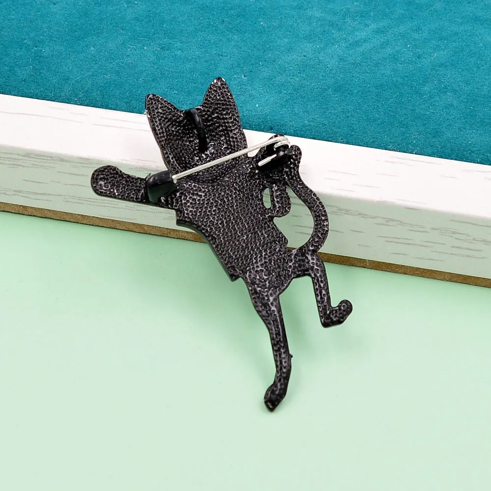 Enamel Cute Cat Brooches For Women