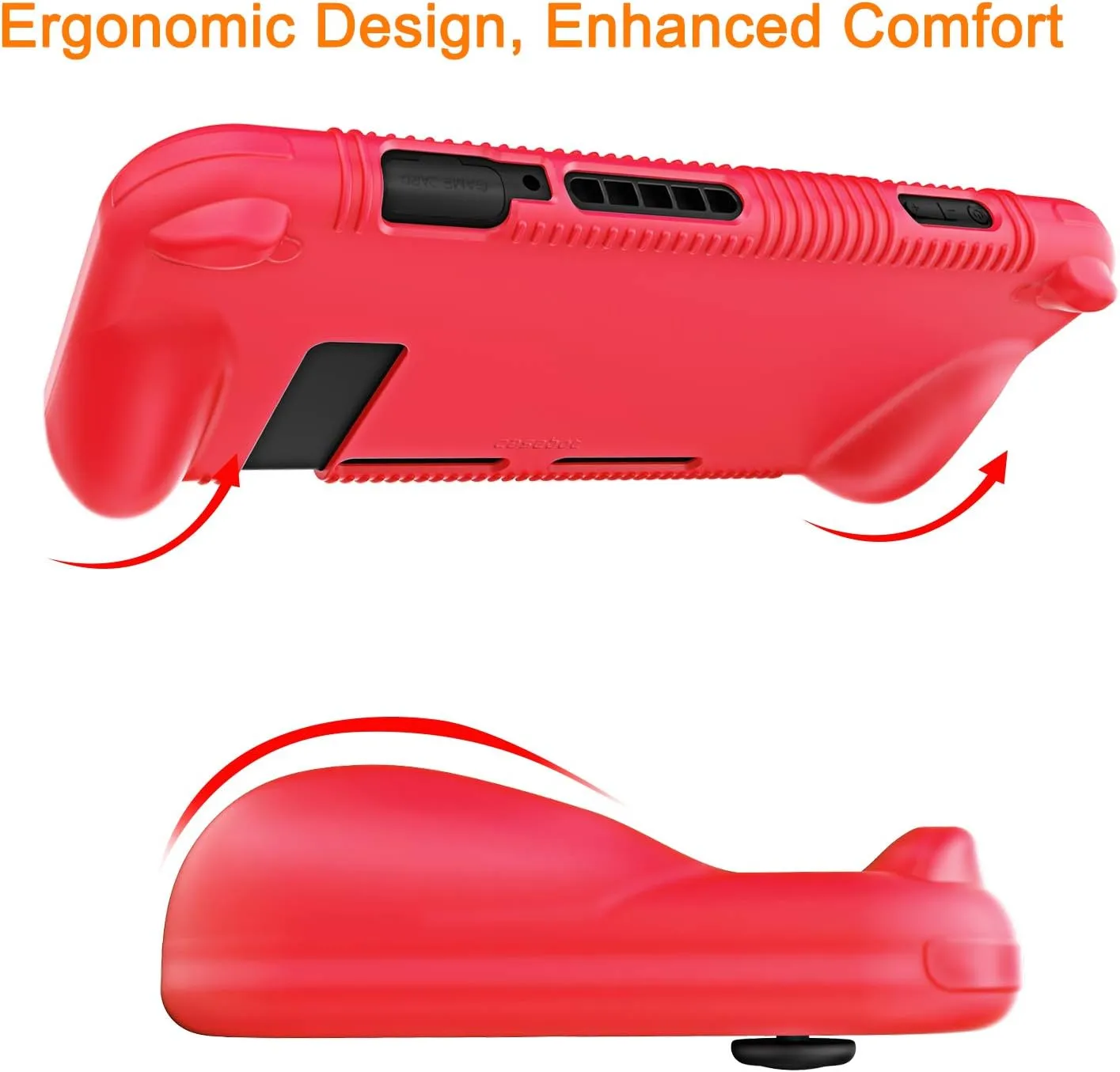 FINTIE Silicone Case Compatible with Nintendo Switch - Soft [Anti-Slip] [Shock Proof] Protective Cover with Ergonomic Grip Design, Drop Protection Grip Case (Red)