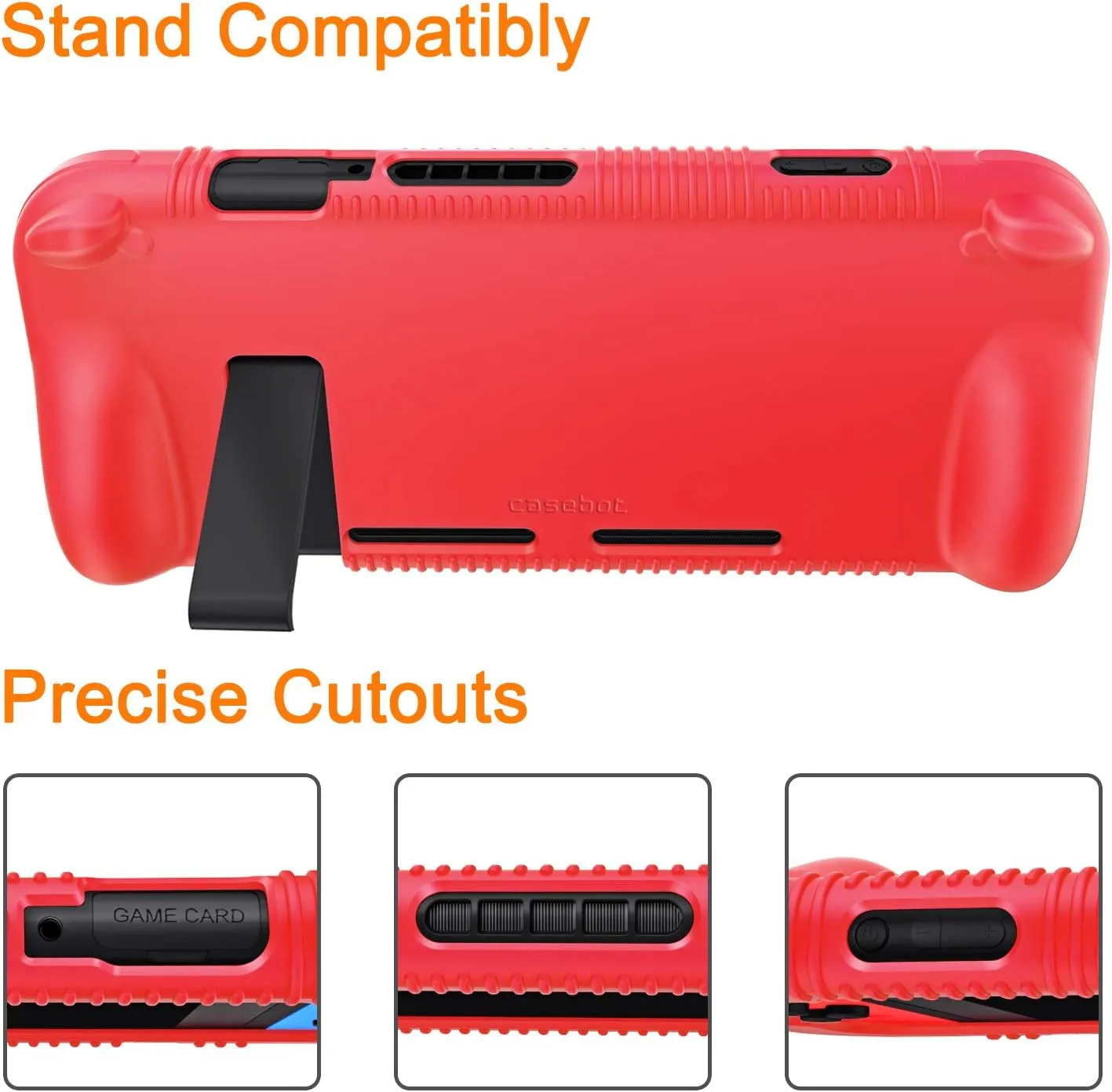 FINTIE Silicone Case Compatible with Nintendo Switch - Soft [Anti-Slip] [Shock Proof] Protective Cover with Ergonomic Grip Design, Drop Protection Grip Case (Red)