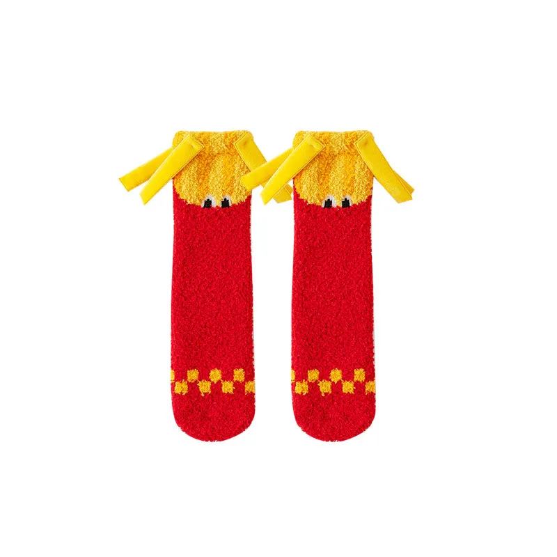 Gift Box Set Fun Burger Series Cozy Tube Socks by Sweetnana - Women's Funny Socks Winter Warm Fuzzy Socks, Thickened Soft Crew Socks.