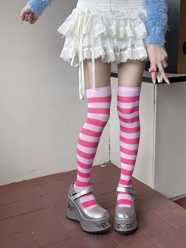 Girl candy stripe stockings