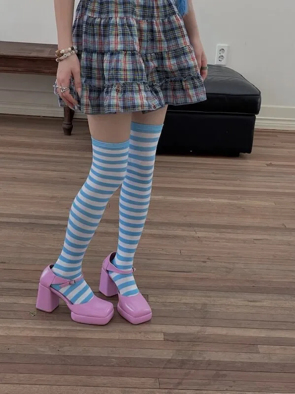 Girl candy stripe stockings