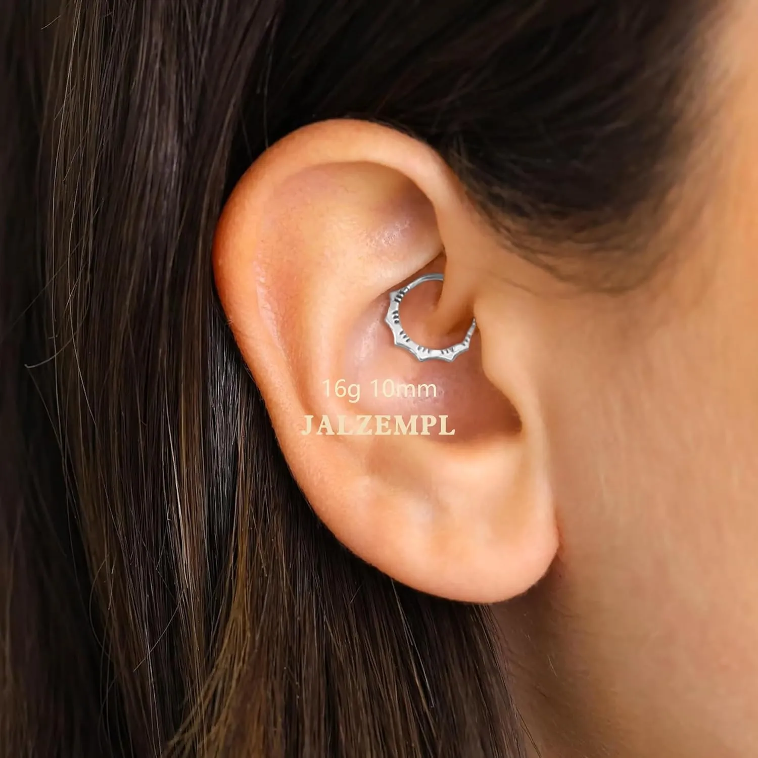 Gold Nose Rings Hoops 316L Surgical Steel Flower Nose Ring Silver Septum Rings 16g Clicker Daith Hinged Piercing Jewelry Gifts 1.2 * 8mm