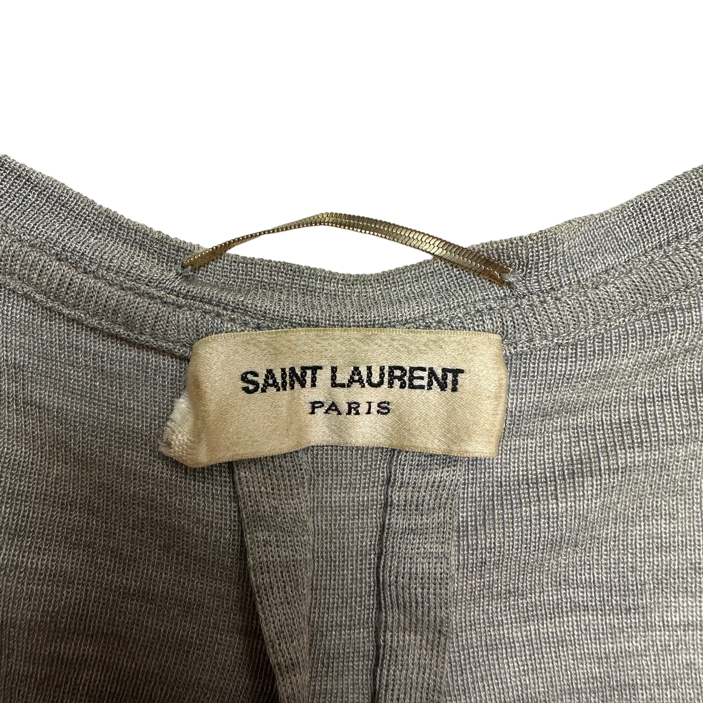 Grey Silk Tank Top w/Chains - XS