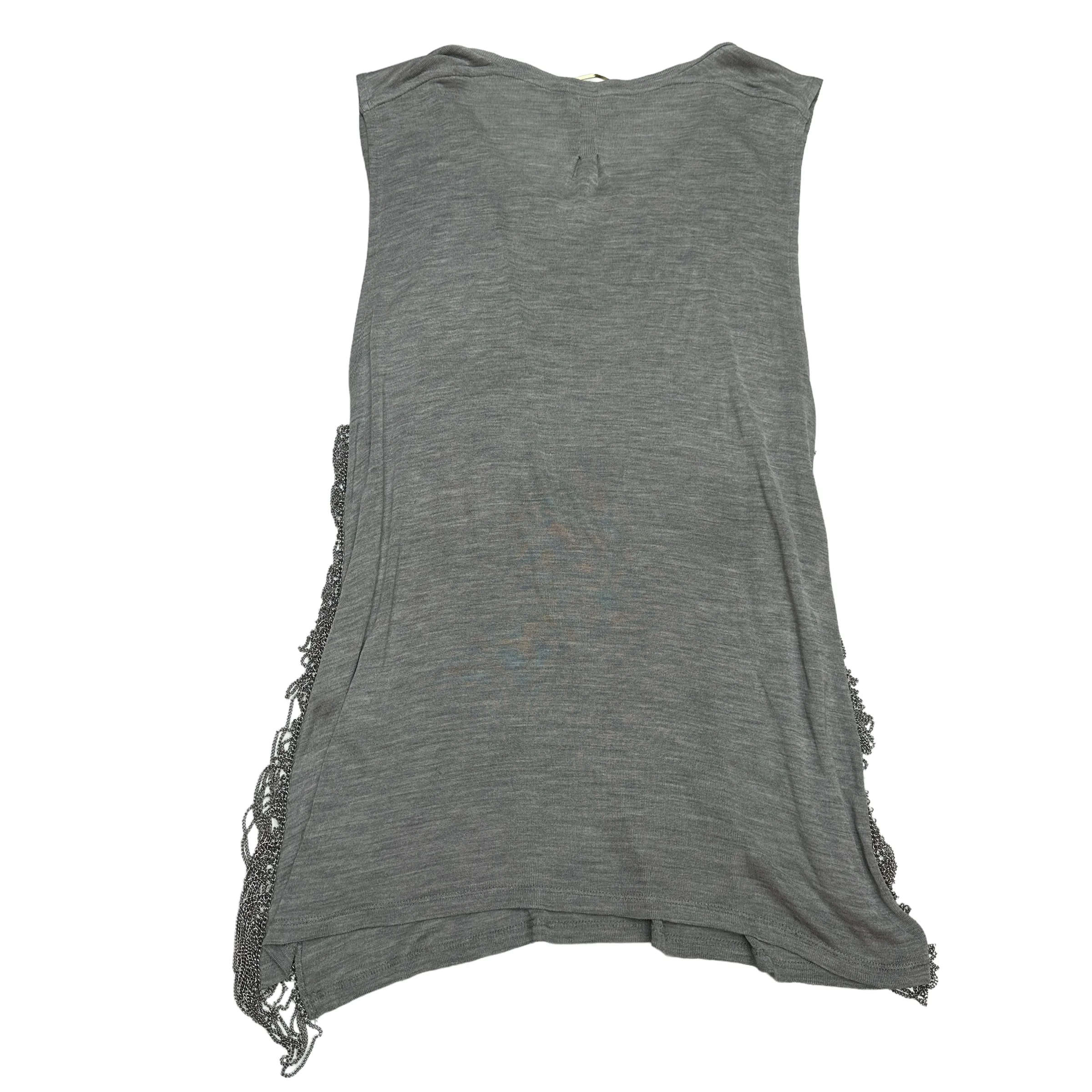 Grey Silk Tank Top w/Chains - XS