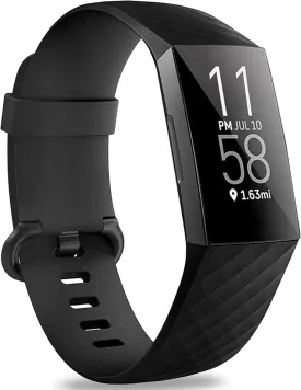 Hamile Bands Compatible with Fitbit Charge 4 / 3, Waterproof Replacement Watch Strap Fitness Sport Band Wristband for Women Men, Large Small
