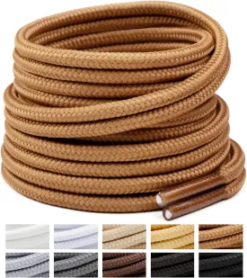 Handshop 2 Pairs Round Boots Shoelaces Heavy Duty Outdoor Shoe Laces 30-63 Shoestrings For Hiking Sporting Running