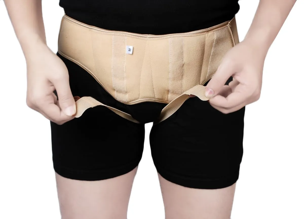 Hernia Belt for Men, Hernia Support Truss, Adjustable Waist Strap, 2 Removable Compression Pads, Breathable Material (Small (28" - 32"))
