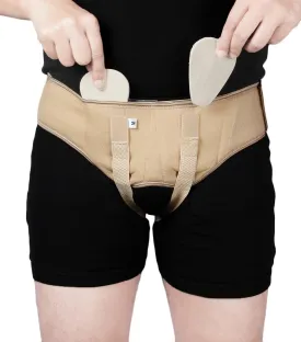 Hernia Belt for Men, Hernia Support Truss, Adjustable Waist Strap, 2 Removable Compression Pads, Breathable Material (Small (28" - 32"))