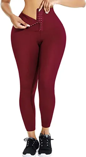 High Waisted Corset Leggings for Women with Magic Waist Shaper Waist Trainer Yoga Pants Tummy Control