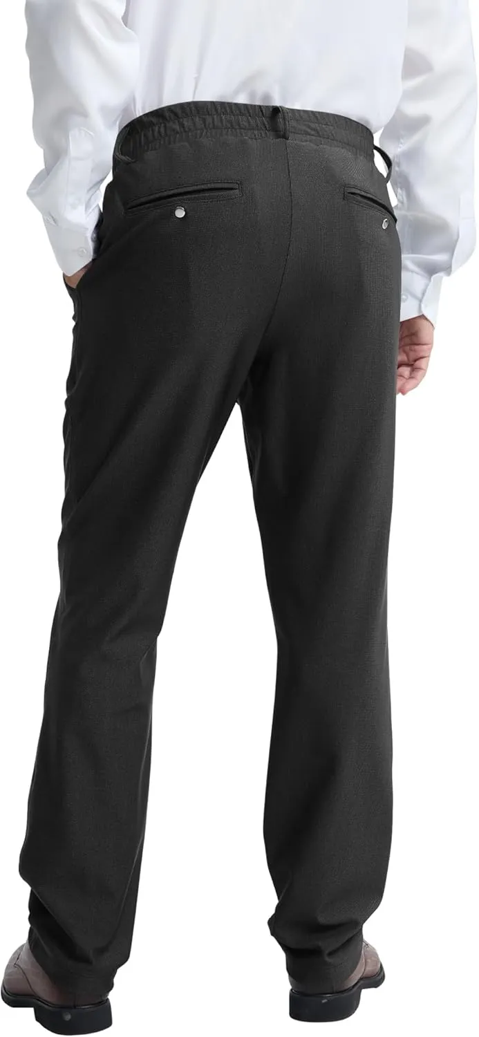LETAOTAO Mens Elastic Waist Pants for Seniors High Stretch Expandable Waist Slacks for Elderly with Magnet Button