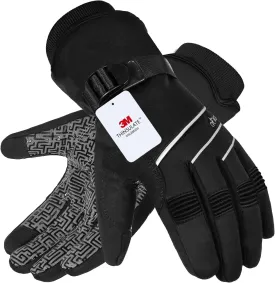 MOREOK Waterproof & Windproof -30F Winter Gloves for Men/Women, 3M Thinsulate Thermal Gloves Touch Screen Warm Gloves for Skiing,Cycling,Motorcycle,Running
