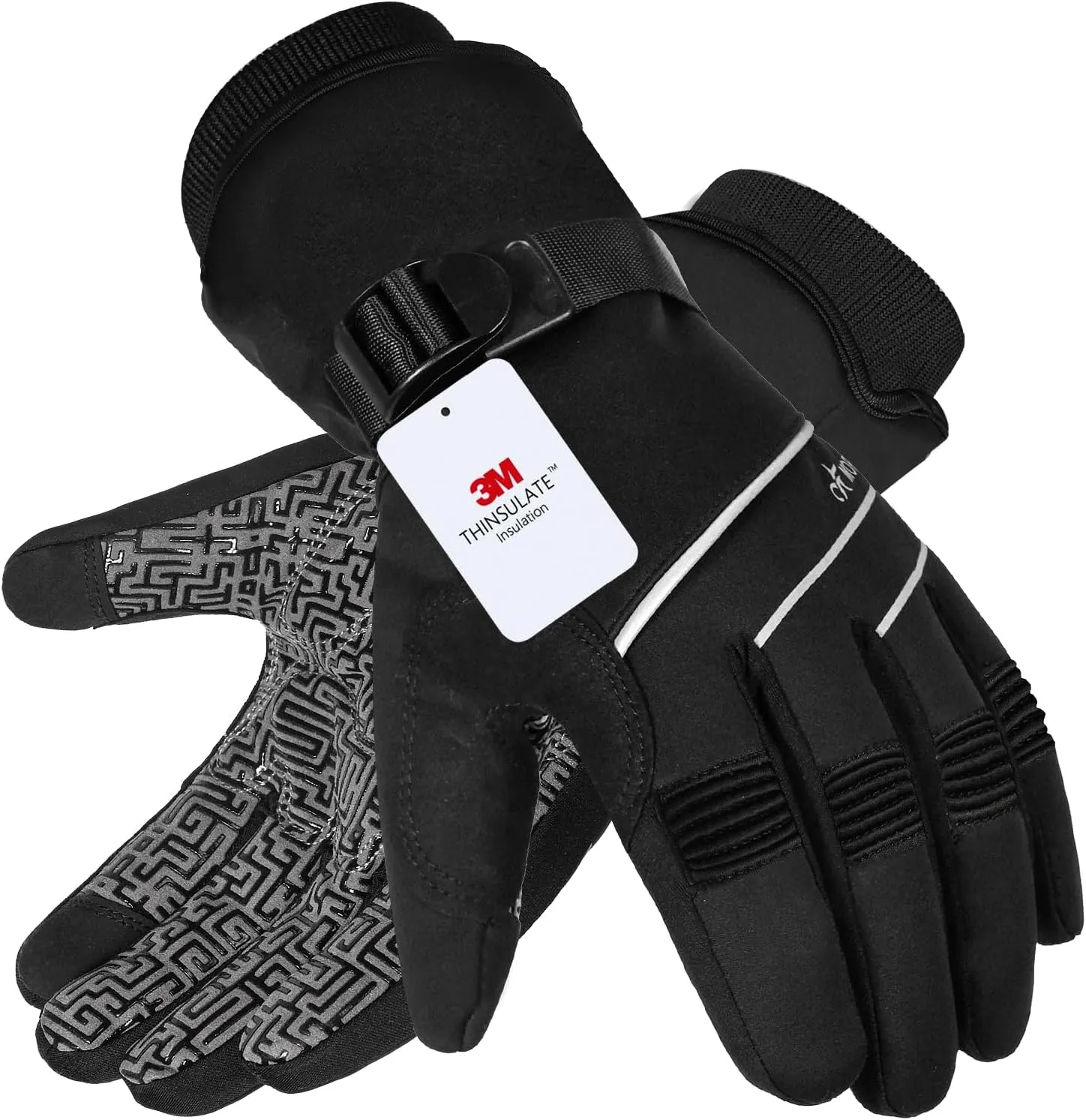 MOREOK Waterproof & Windproof -30F Winter Gloves for Men/Women, 3M Thinsulate Thermal Gloves Touch Screen Warm Gloves for Skiing,Cycling,Motorcycle,Running