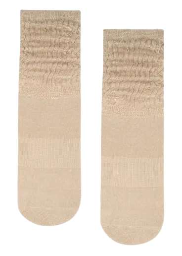 MoveActive Scrunch Non Slip Grip Sock - Latte