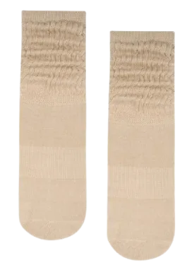 MoveActive Scrunch Non Slip Grip Sock - Latte