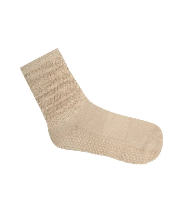 MoveActive Scrunch Non Slip Grip Sock - Latte