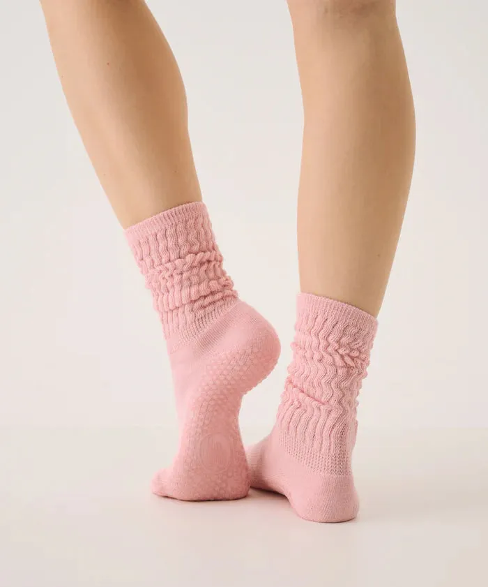 MoveActive Scrunch Non-Slip Grip Socks - Pink