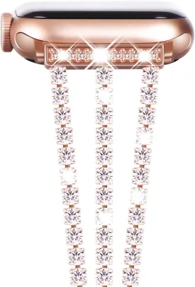 NewWays for Apple Watch Band 38mm 40mm 41mm 42mm 44mm 45mm 46mm 49mm for iWatch Series 10 9 8 7 6 5 4 3 2 1 SE Ultra, Sparkling Bling Shiny Diamonds Bracelet for iWatch Band Womens