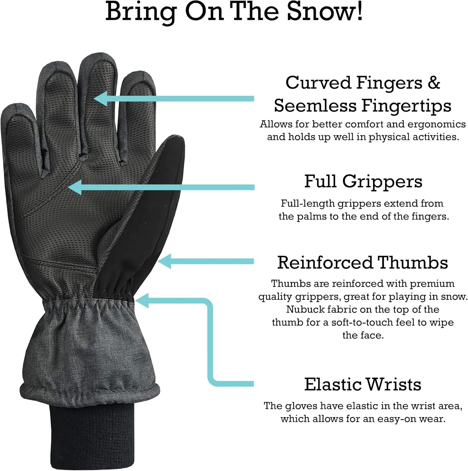 N'Ice Caps Kids Waterproof Winter Thinsulate Warm Gloves