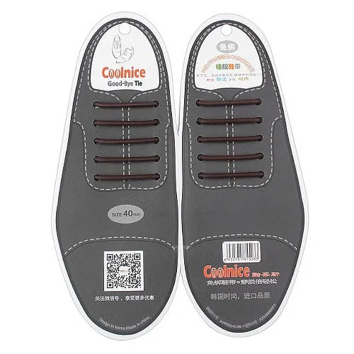 No-Tie Elastic Silicone Shoelaces For Leather Shoes