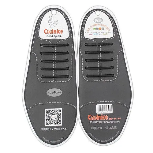 No-Tie Elastic Silicone Shoelaces For Leather Shoes